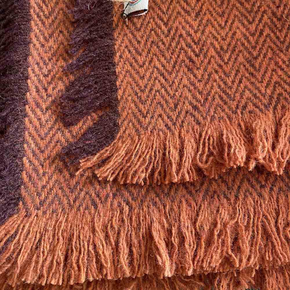 Respiin Recycled Wool Throw/Blanket - Rust &Keep