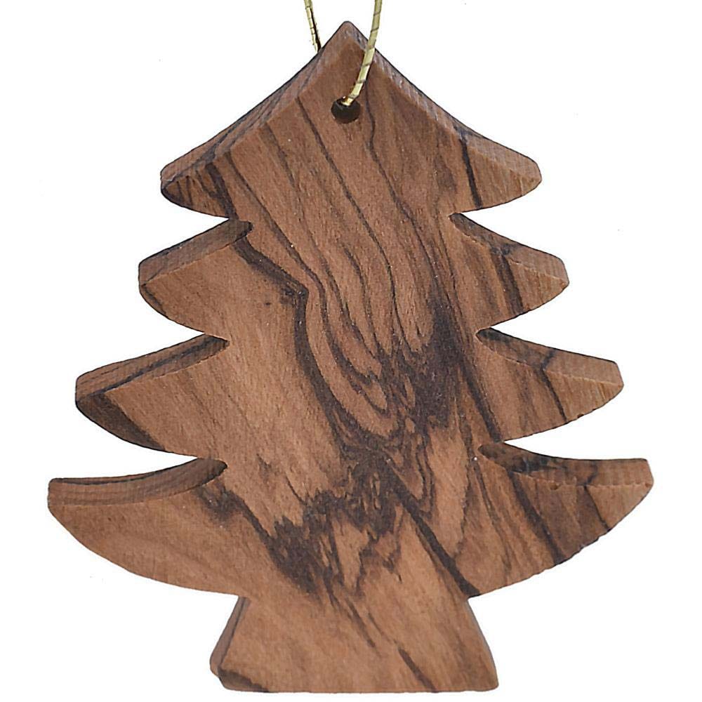 Carved Olive Wood Christmas Decoration - Christmas Tree Shared Earth &Keep