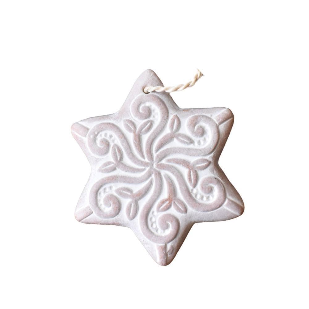 Terracotta Hanging Christmas Decoration - Curly Star Shared Earth &Keep