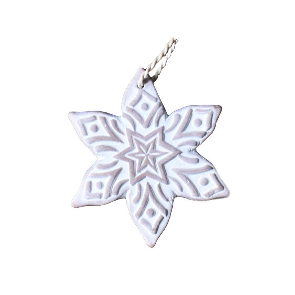 Terracotta Hanging Christmas Decoration - Double Star Shared Earth &Keep
