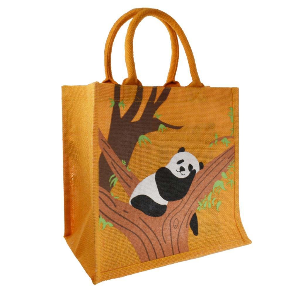 Medium Jute Shopping Bag by Shared Earth - Giant Panda &Keep