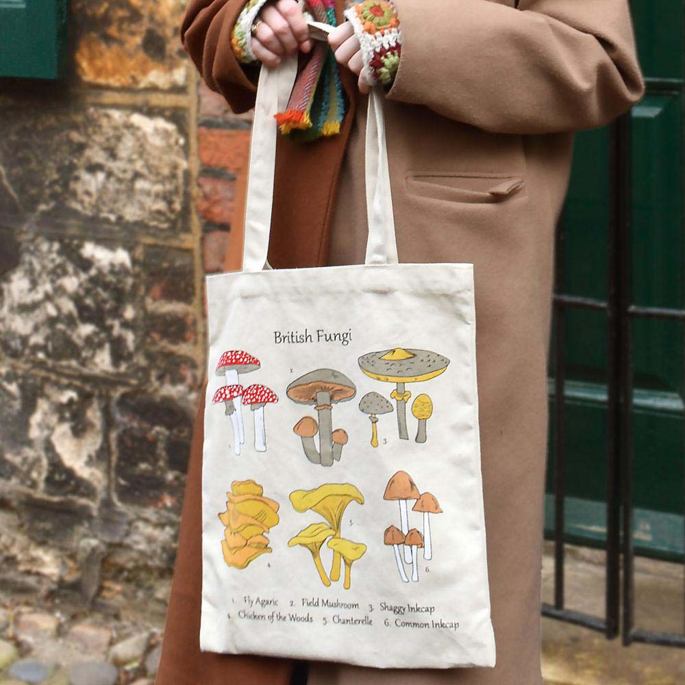 Recycled Cotton Tote Shopping Bag by Shared Earth - British Fungi &Keep