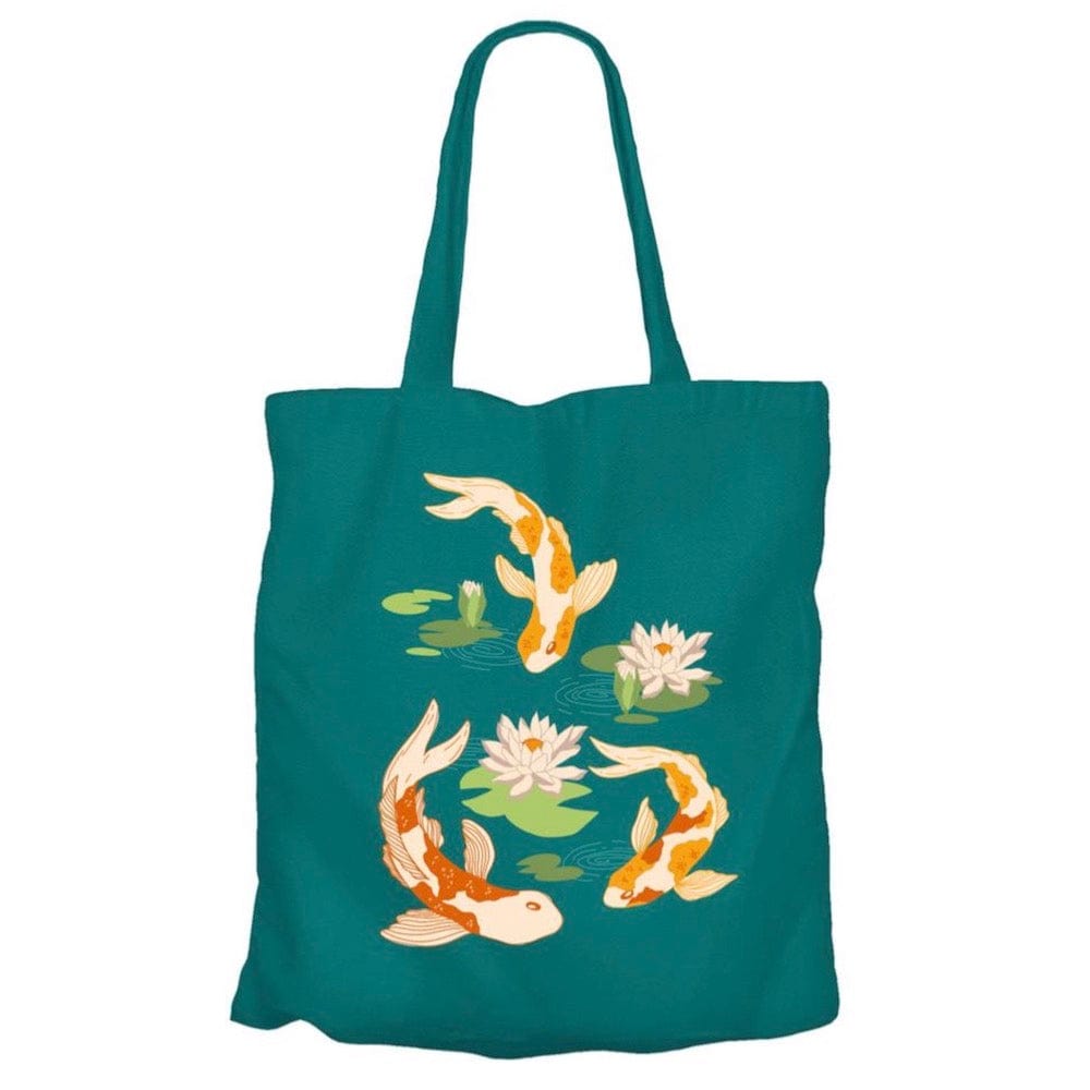 Recycled Cotton Tote Shopping Bag by Shared Earth - Koi Carp &Keep