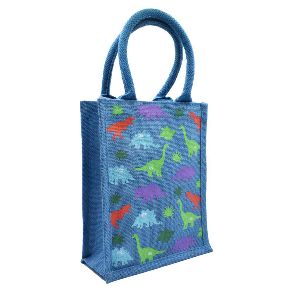 Small Jute Bag by Shared Earth - Dinosaurs &Keep