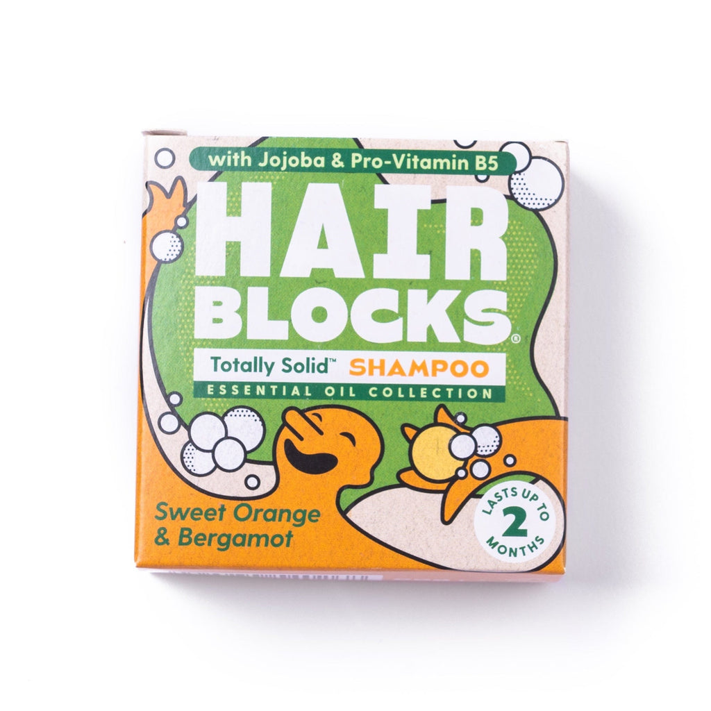 Shower Blocks Solid Shampoo bar: Sweet Orange & Bergamot - All Hair Types &Keep