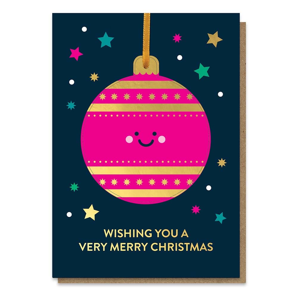 Pink Bauble Pop-Out Decoration Christmas Card &Keep