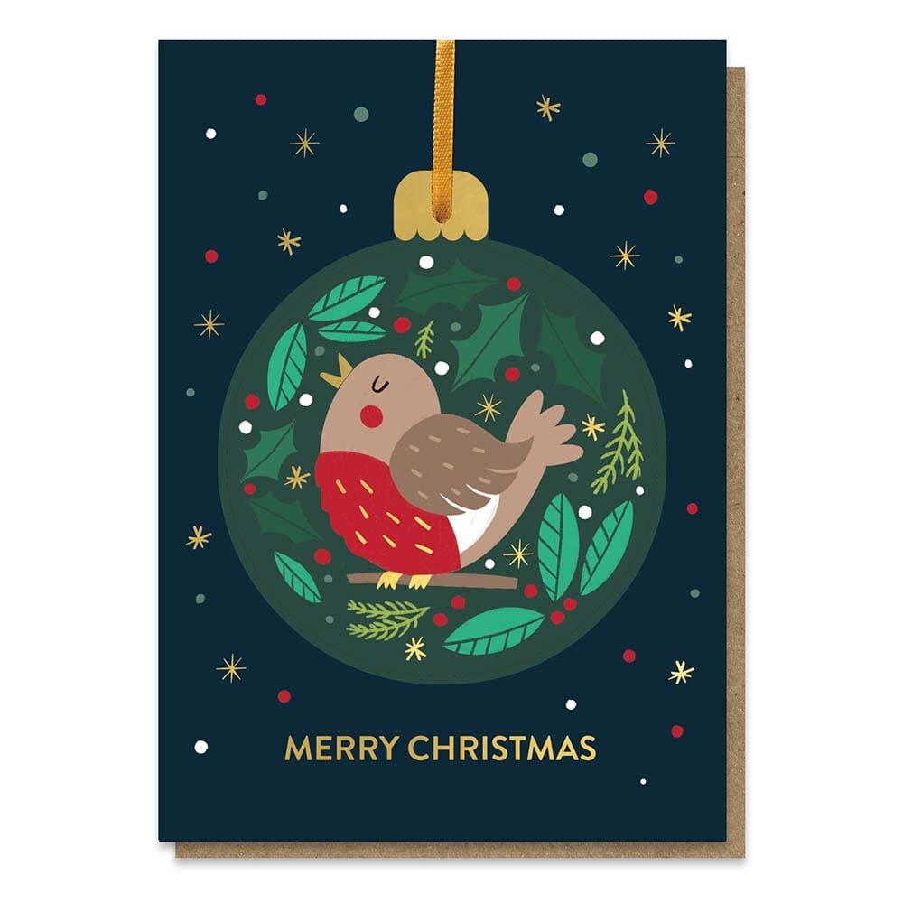 Red Robin Pop-Out Bauble Christmas Card &Keep