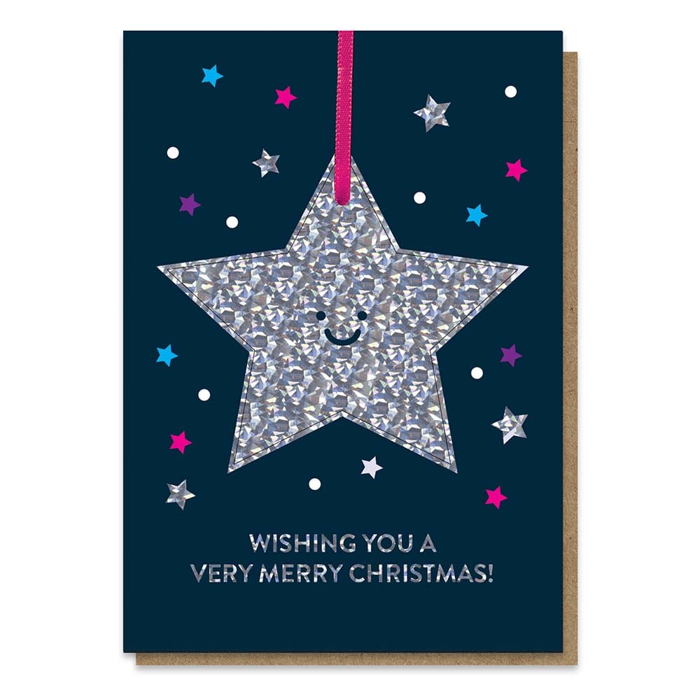 Sparkly Star Pop-Out Decoration Christmas Card &Keep