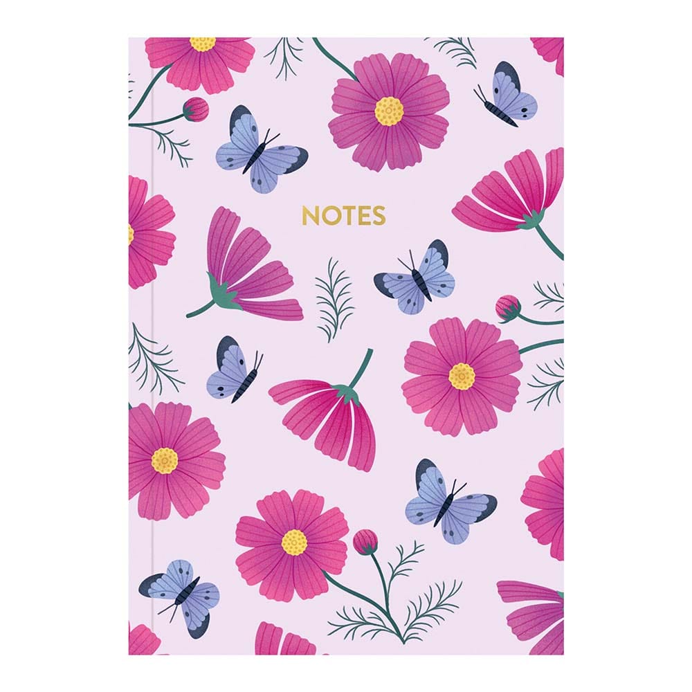 Pink Cosmos A5 Lined Notebook &Keep