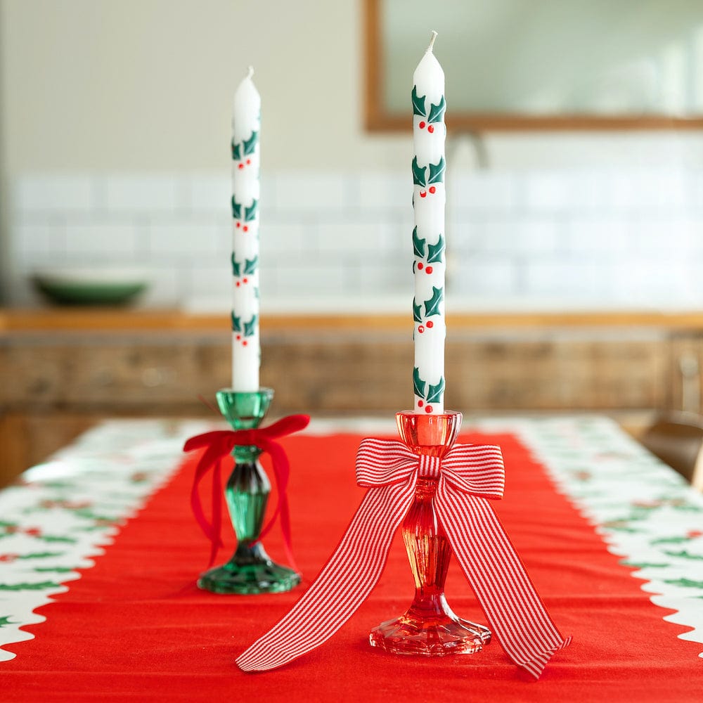 Festive Holly Berry Christmas Dinner Candles by Talking Tables &Keep