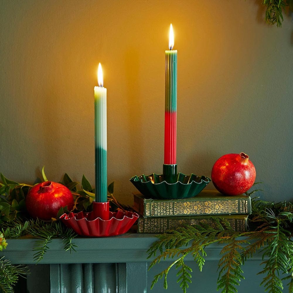 Red & Green Ombre Dinner Candles - 2 Pack Talking Tables &Keep