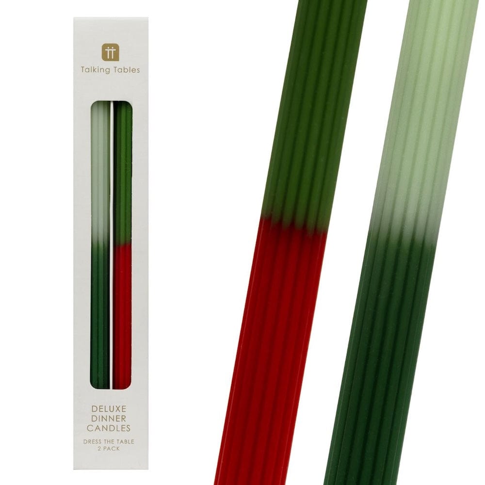 Red & Green Ombre Dinner Candles - 2 Pack Talking Tables &Keep