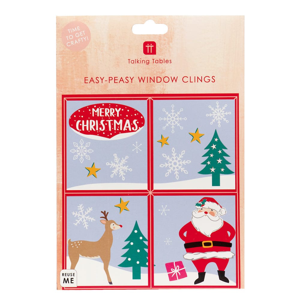 Santa Christmas Window Clings Talking Tables &Keep