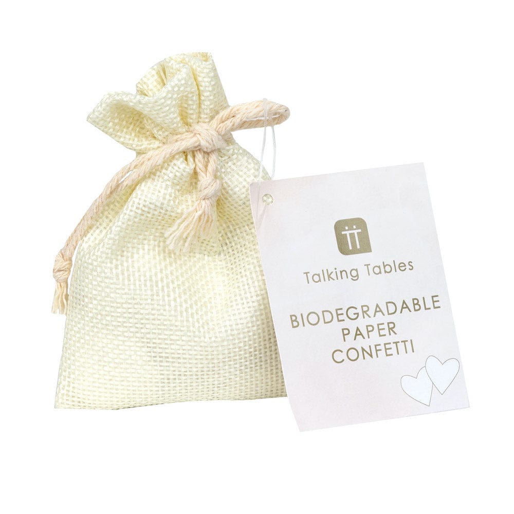 Bridal White Paper Heart Biodegradable Confetti in Bag &Keep