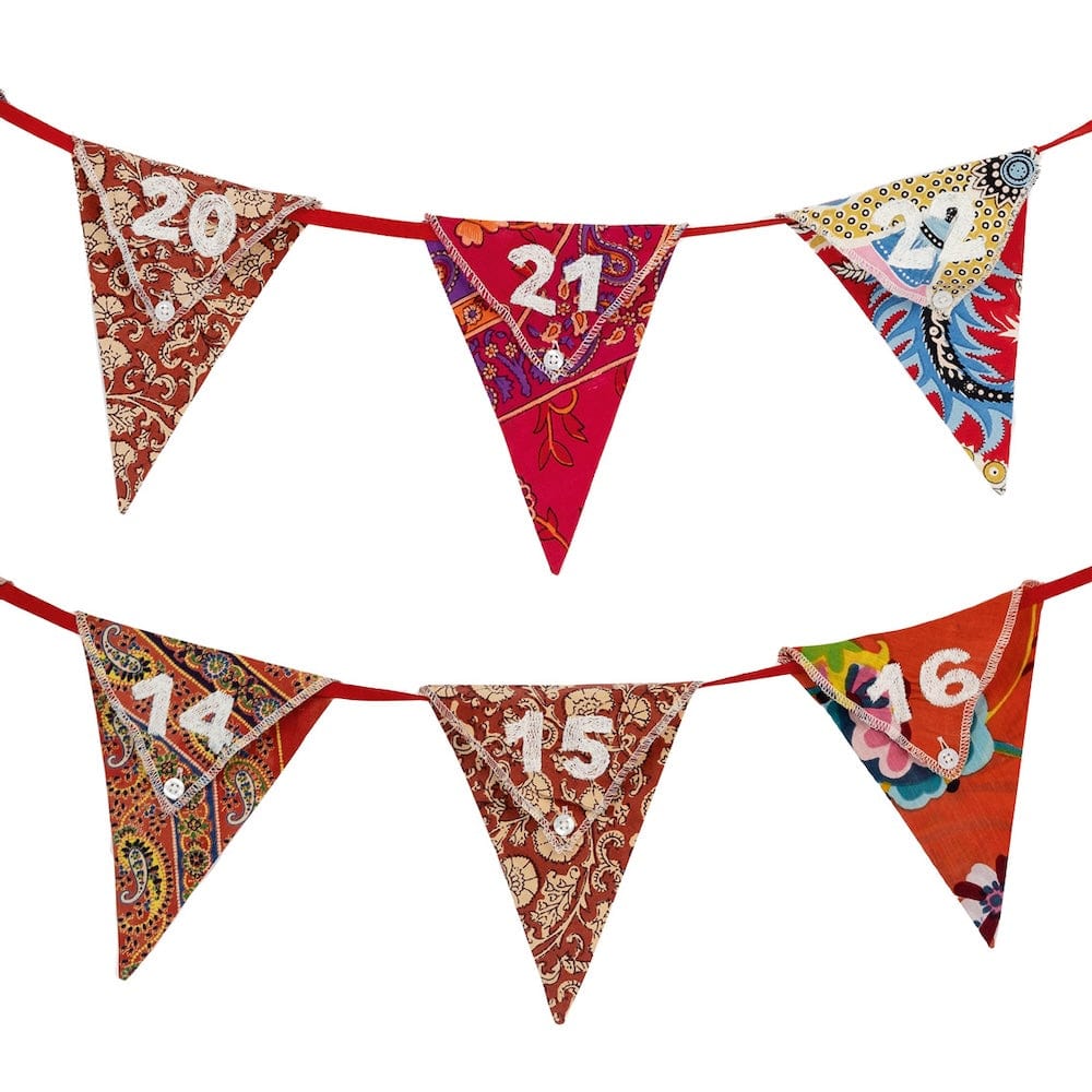 Fill-Your-Own Upcycled Advent Calendar Bunting Talking Tables &Keep