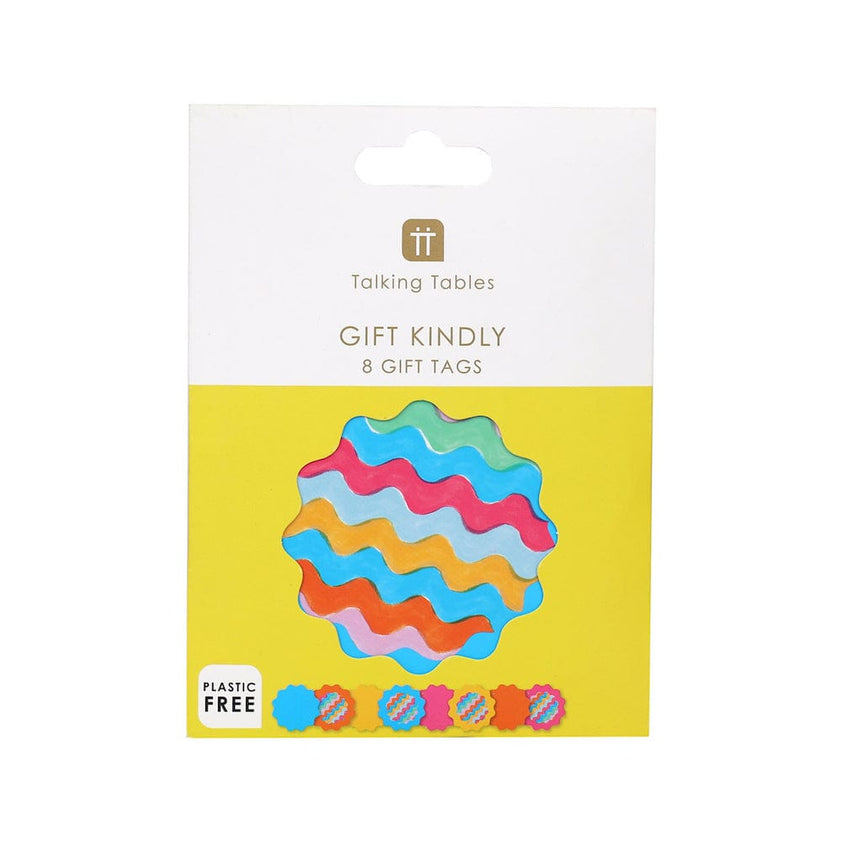 Talking Tables Colourful Wavy Gift Tags 8 Pack Plastic Free | &Keep