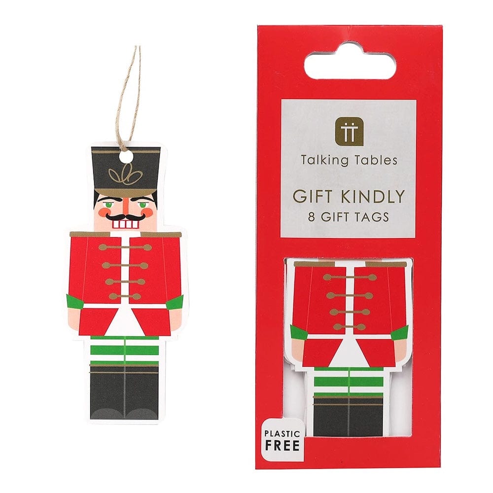 Nutcracker Christmas Gift Tags - 8 Pack Talking Tables &Keep
