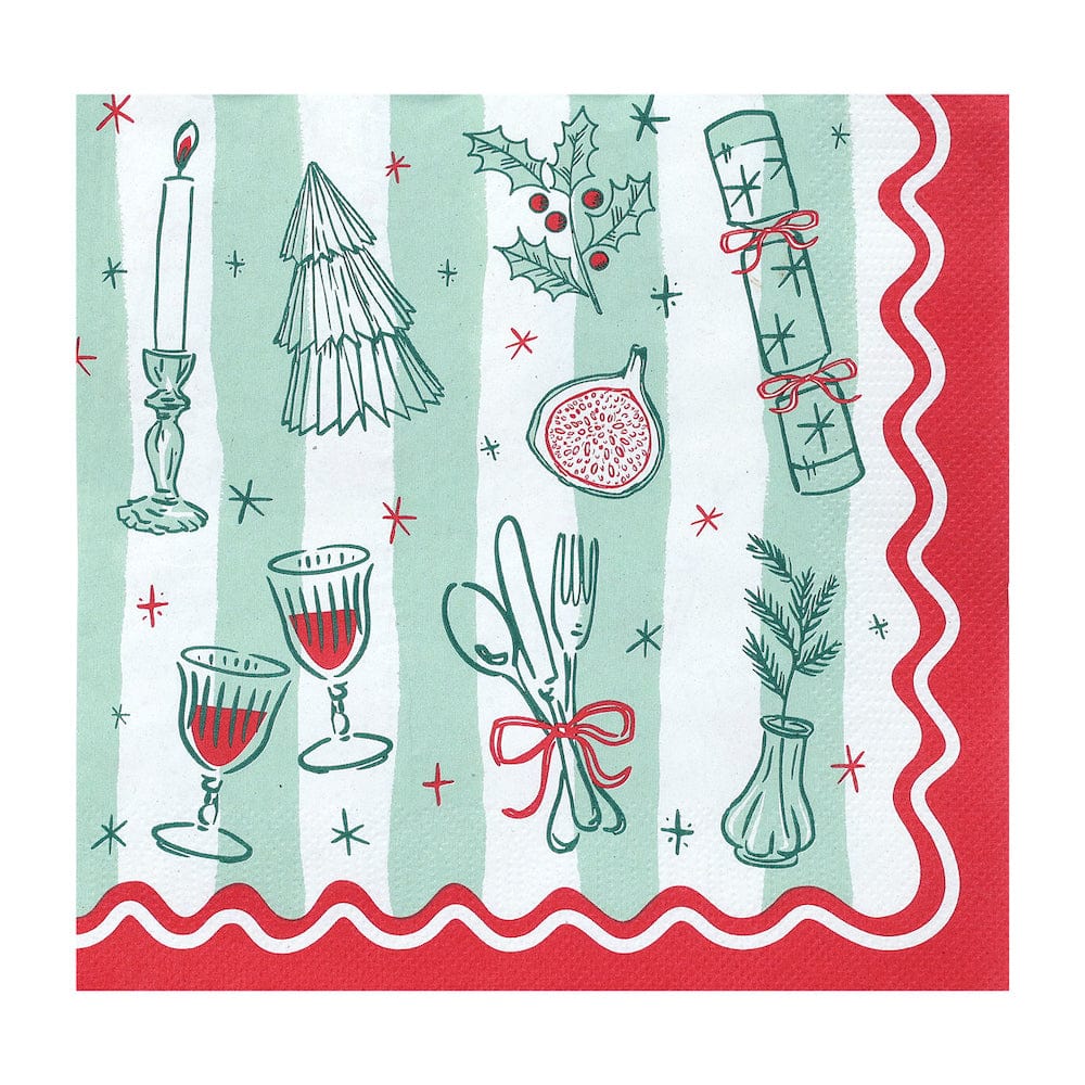 Bon Noel Christmas Icons Paper Napkins - 20 Pack Talking Tables &Keep