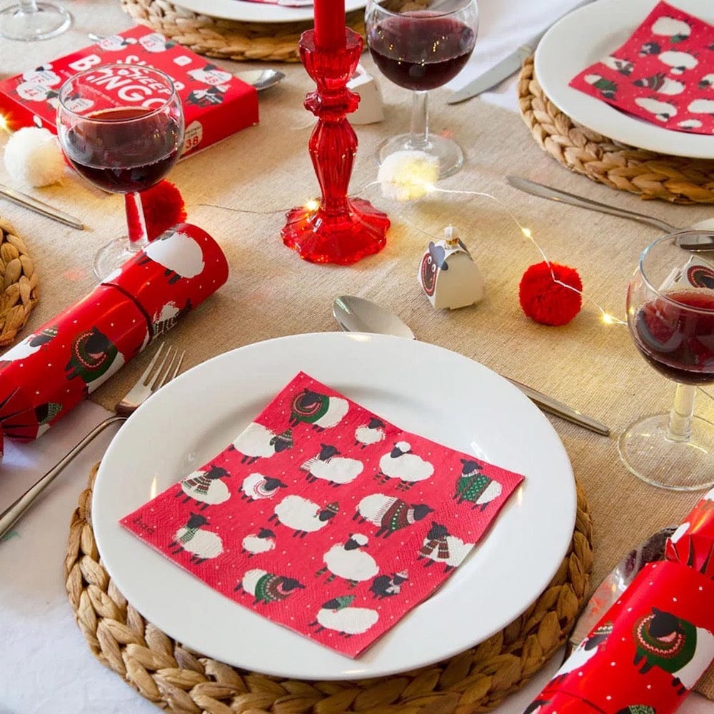 Sheep Christmas Paper Napkins 20 Pack Talking Tables &Keep