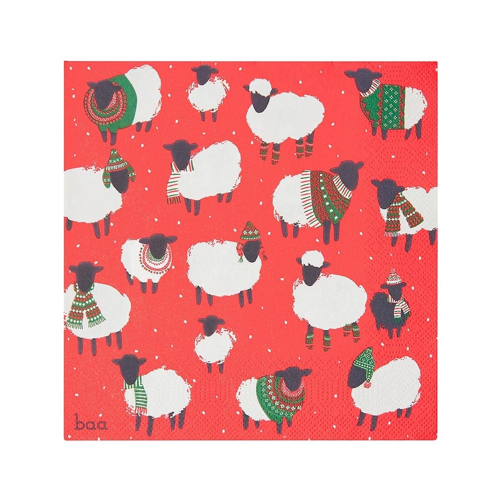 Sheep Christmas Paper Napkins 20 Pack Talking Tables &Keep