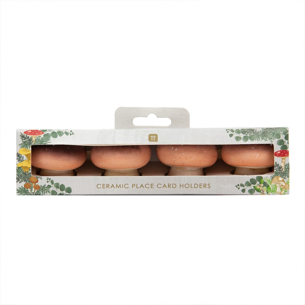 Woodland Mushrooms Ceramic Place Card Holders - 4 Pack Talking Tables &Keep