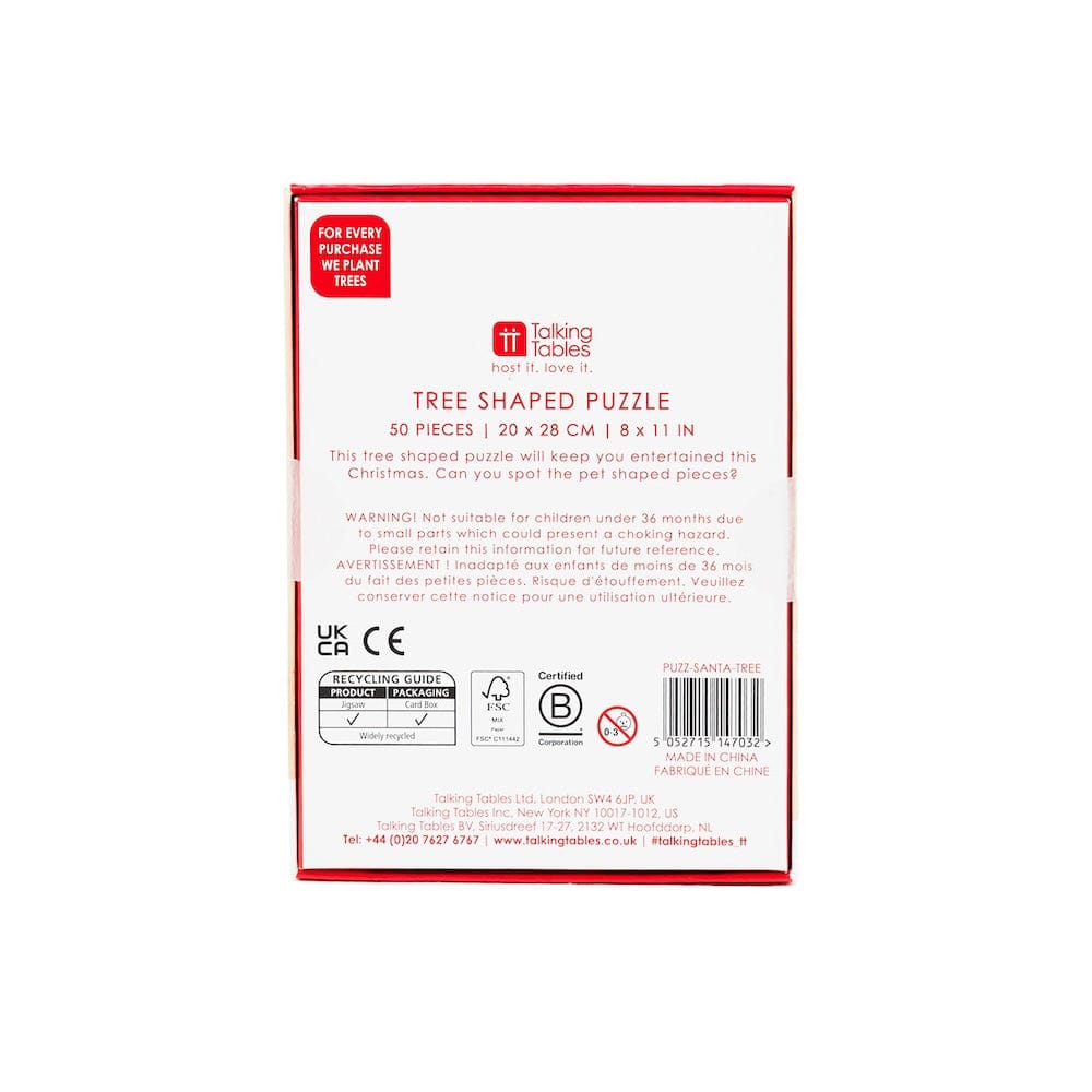 Christmas Tree Shaped Children's 50 Piece Puzzle Talking Tables &Keep