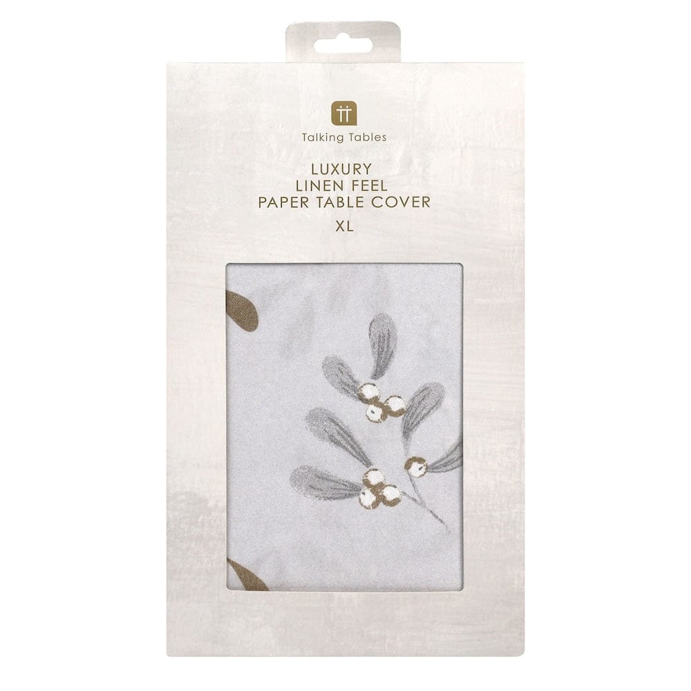 Mistletoe Linen-Feel Luxury Paper Table Cover Talking Tables &Keep