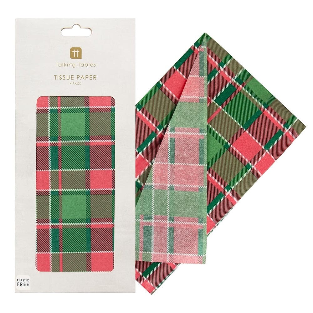 Tartan Christmas Tissue Paper Talking Tables &Keep