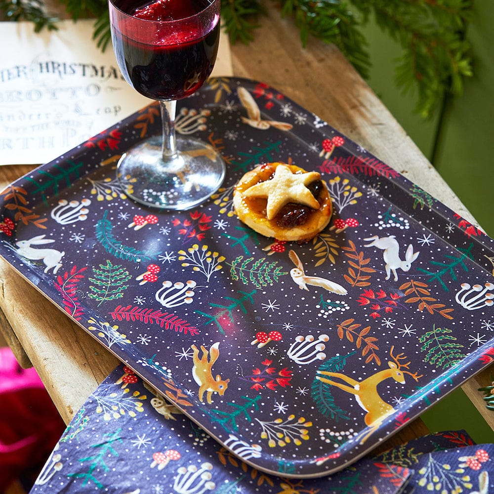 Twilight Woodland Flora & Fauna Wooden Serving Tray Talking Tables &Keep