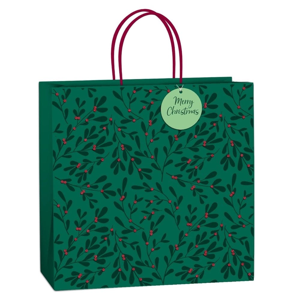 Large Holly & Ivy Gift Bag Unique Paper Co. &Keep