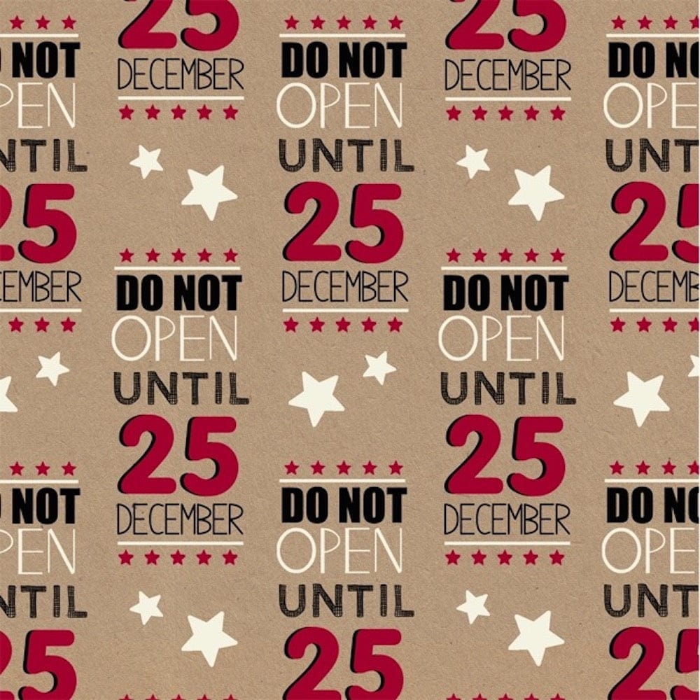 Do Not Open Until FSC Wrapping Paper Sheet Unique Paper Co. &Keep