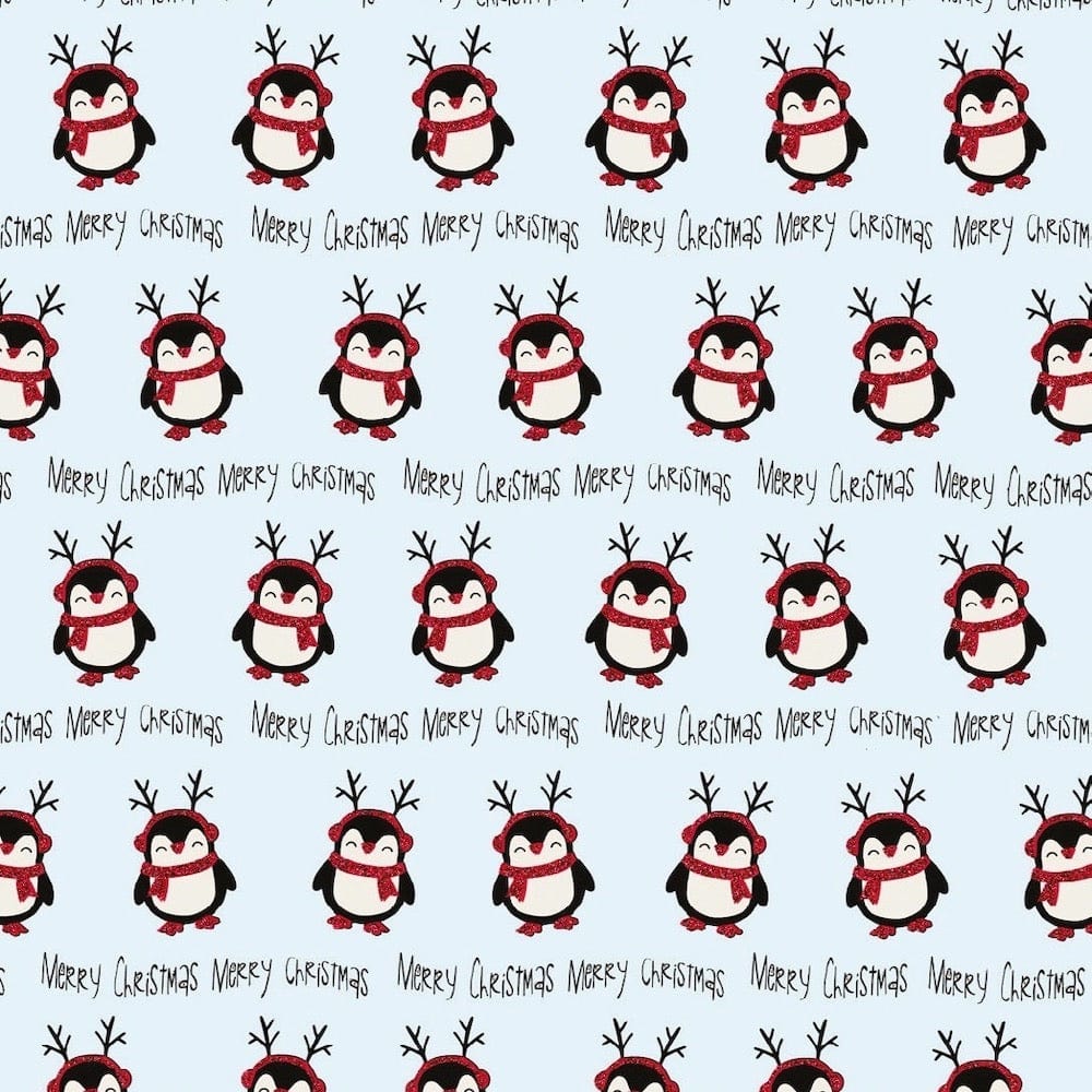 Penguin Bioglitter FSC Wrapping Paper Sheet &Keep