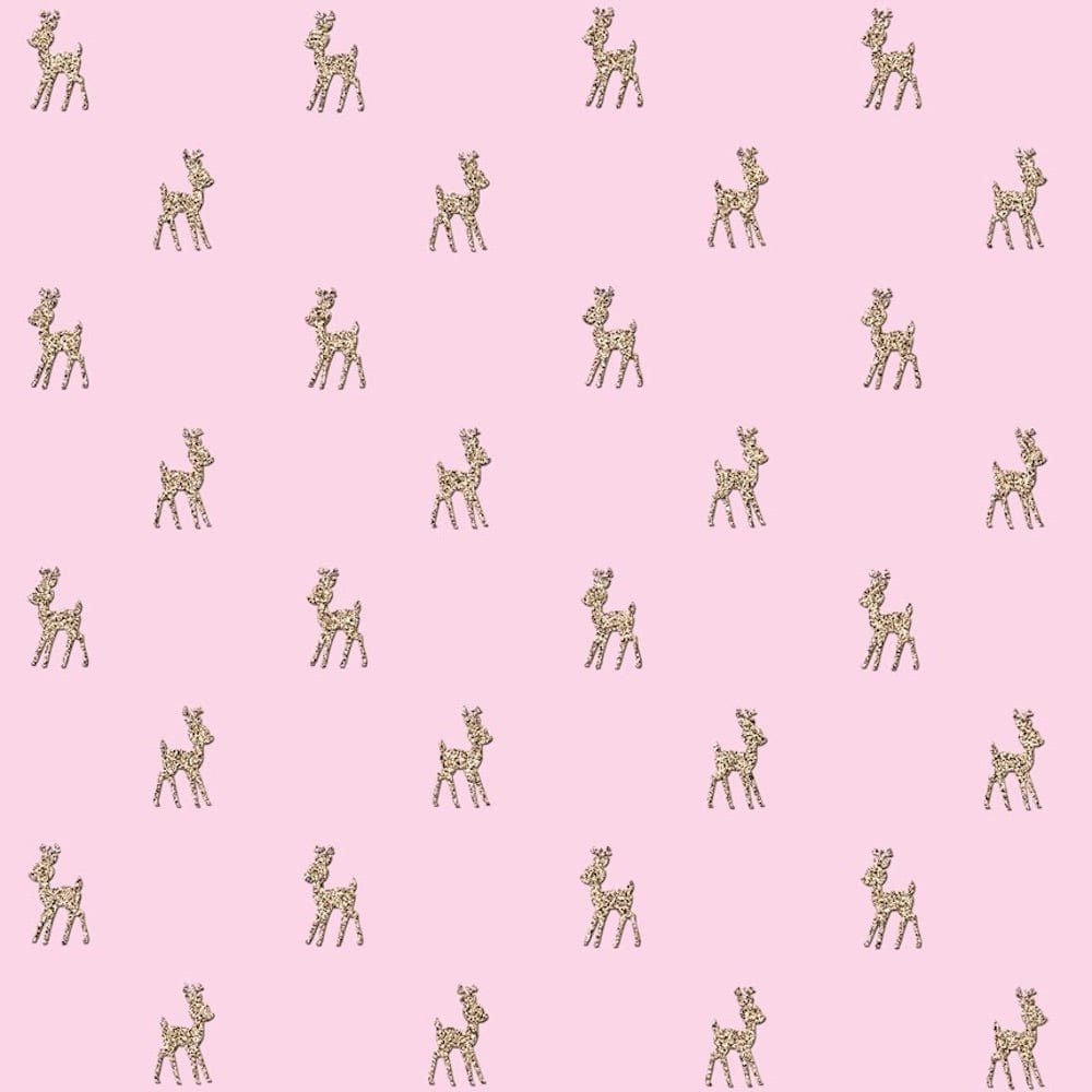 Pink Baby Stag Bioglitter FSC Wrapping Paper Sheet &Keep