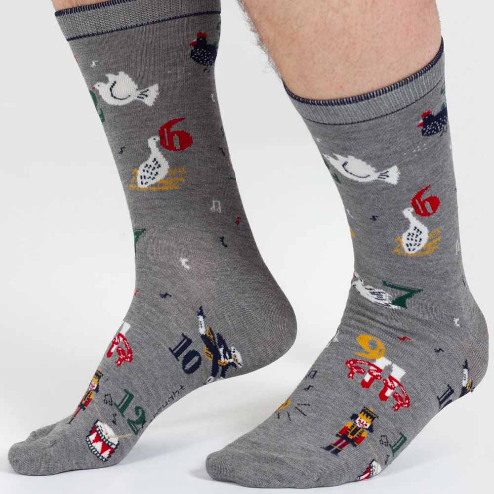 12 Days of Christmas Men's Bamboo Socks by Thought &Keep