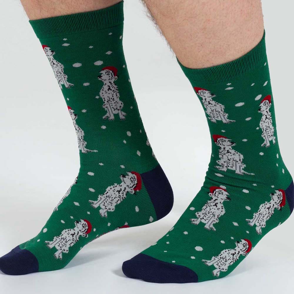 Christmas Dalmatian Men's Bamboo Socks by Thought &Keep