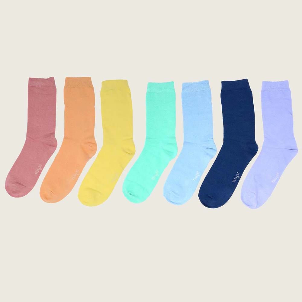 Pastel Rainbow Box of Men's Bamboo Socks by Thought &Keep