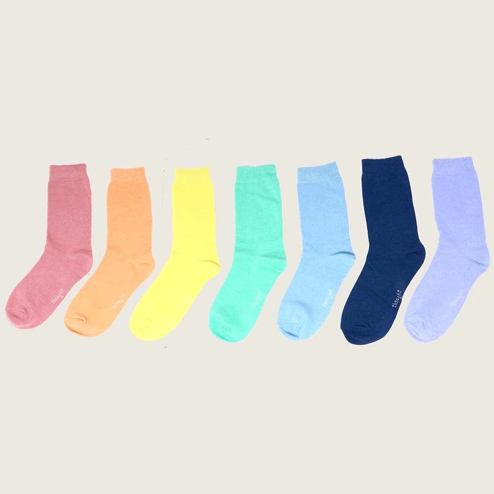 Pastel Rainbow Box of Women's Bamboo Socks by Thought &Keep