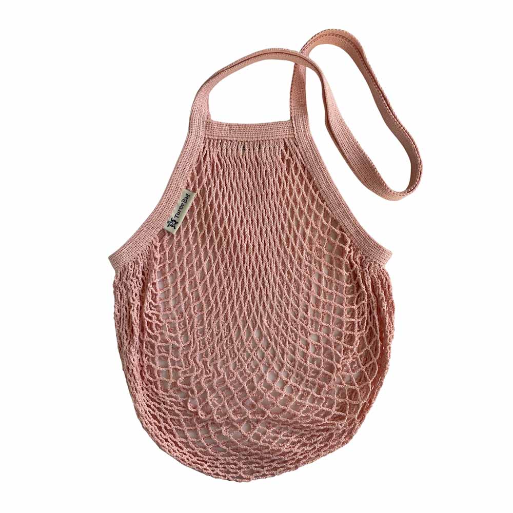 Organic Cotton Long-Handled String Bag by Turtle Bags Blush &Keep