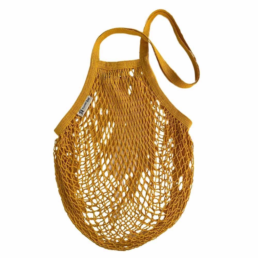 Organic Cotton Long-Handled String Bag by Turtle Bags Gold &Keep