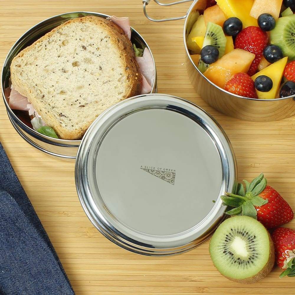Stainless Steel Two Tier Round Lunch Box