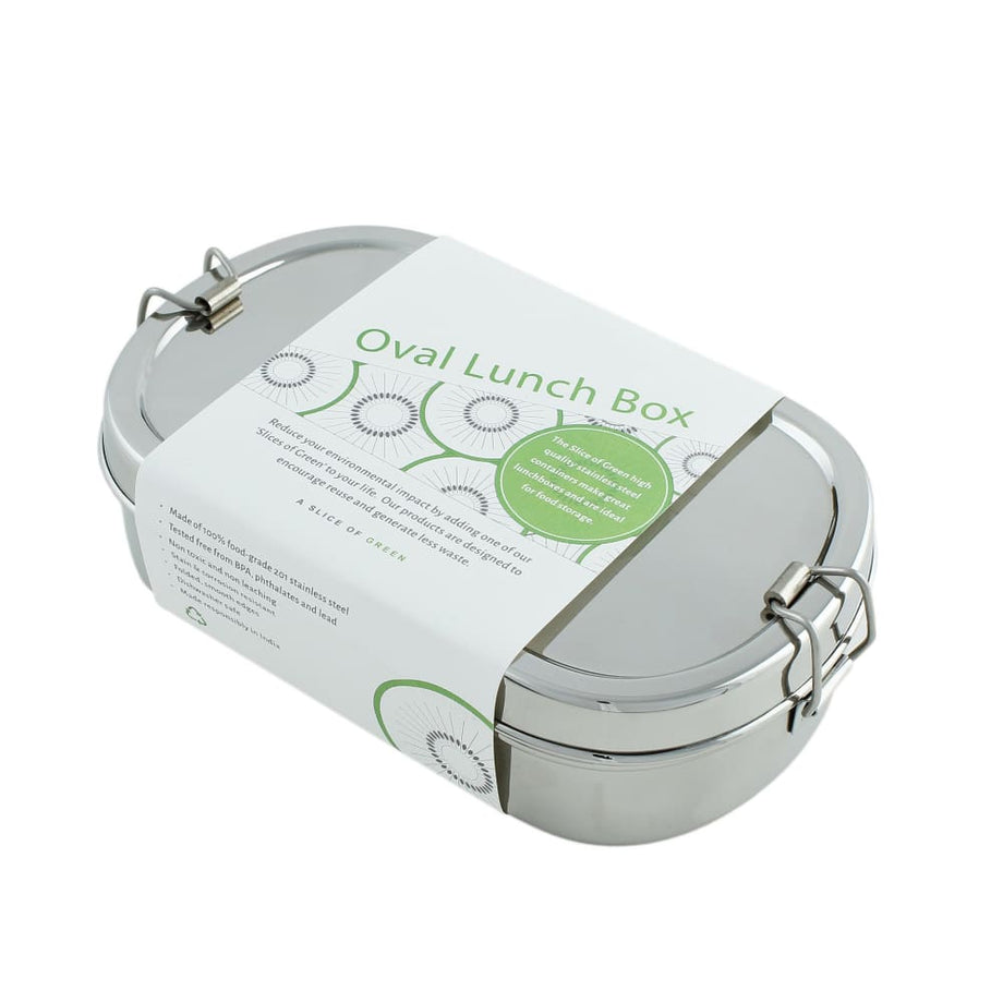 Stainless Steel Oval Lunchbox by A Slice of Green &Keep