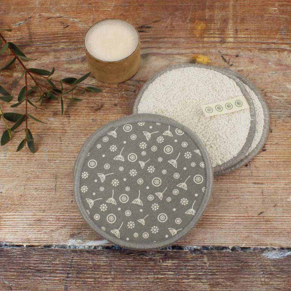 Large Organic Cotton Facial Pads - Meadow - Pack of 5 &Keep