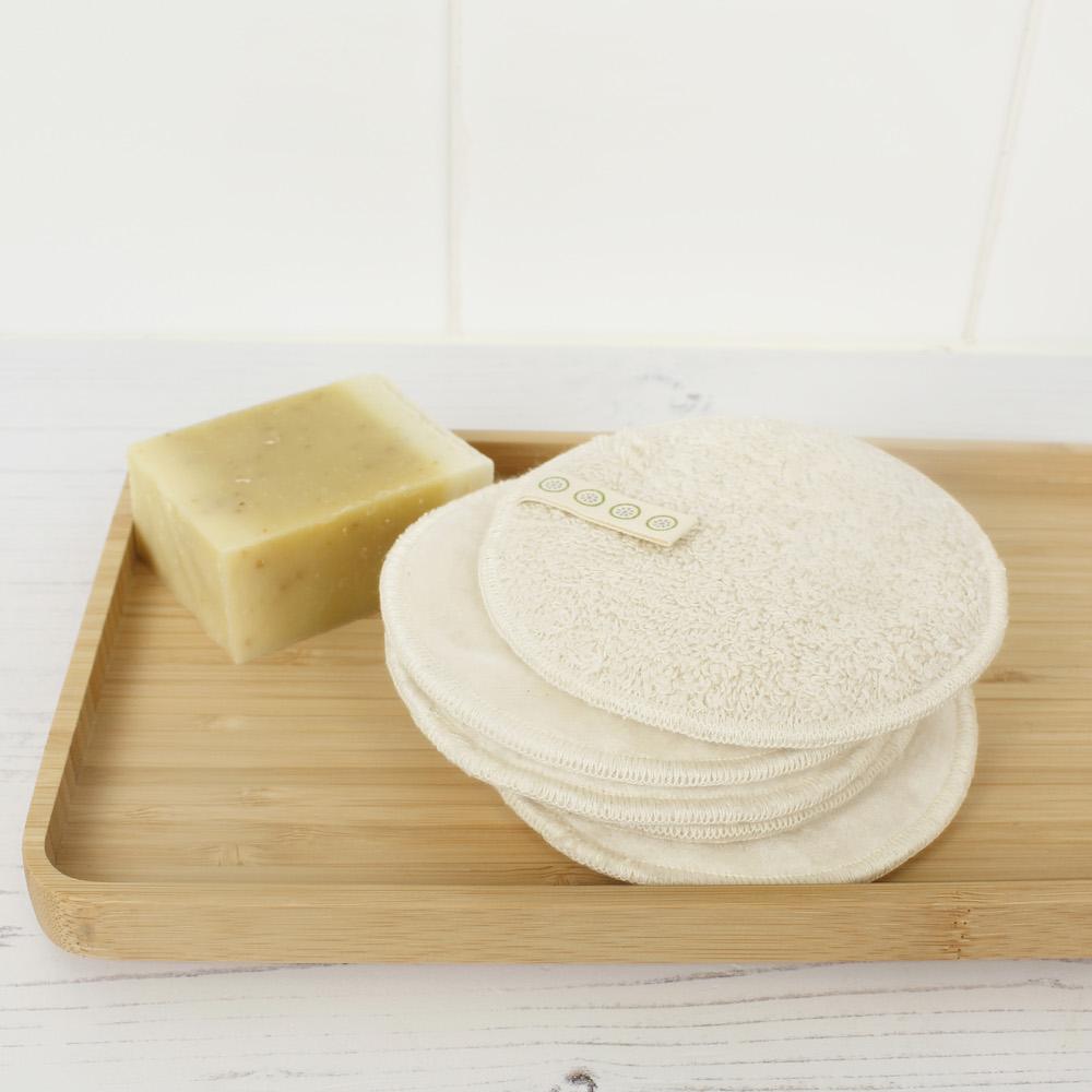 Large Organic Cotton Facial Pads - Pack of 5 White A Slice of Green &Keep