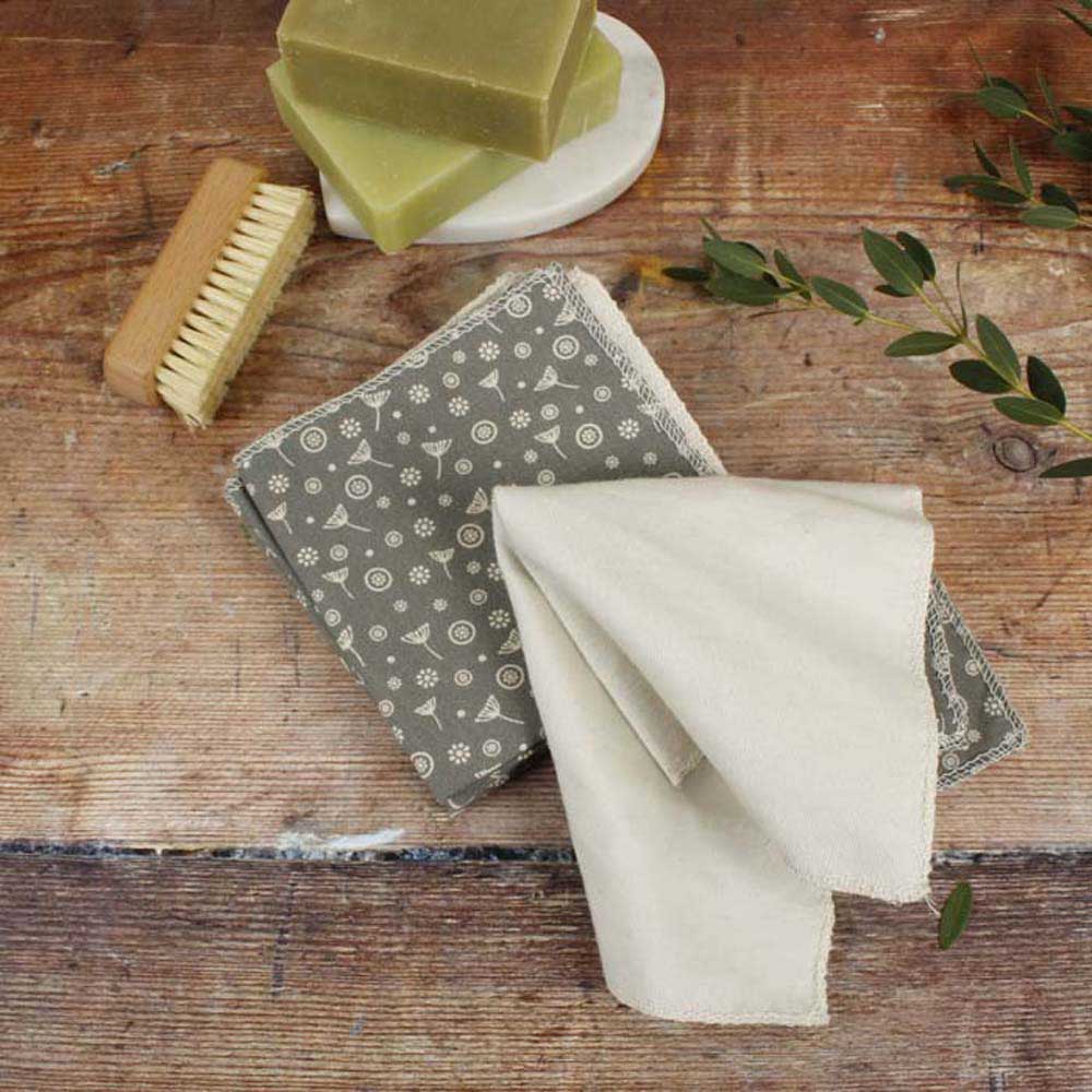 Organic Cotton Reusable Wipes - Meadow - Pack of 5 &Keep