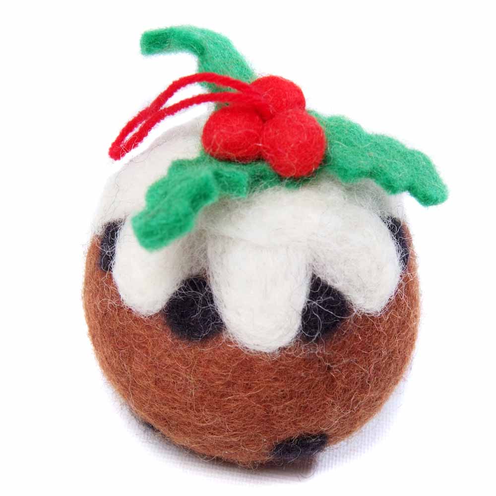 Christmas Pudding Felt Hanging Decoration by Amica &Keep