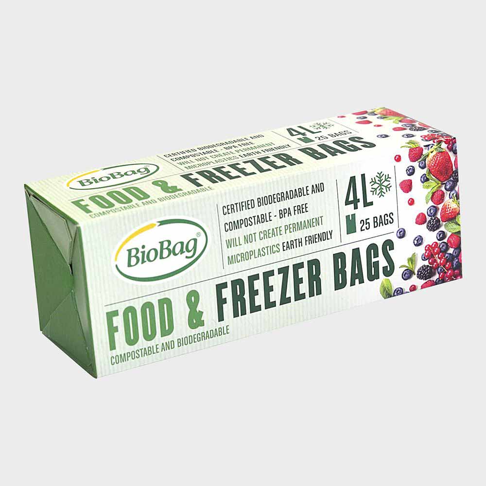 BioBag Compostable Food & Freezer Bags - 25 x 4 litre &Keep