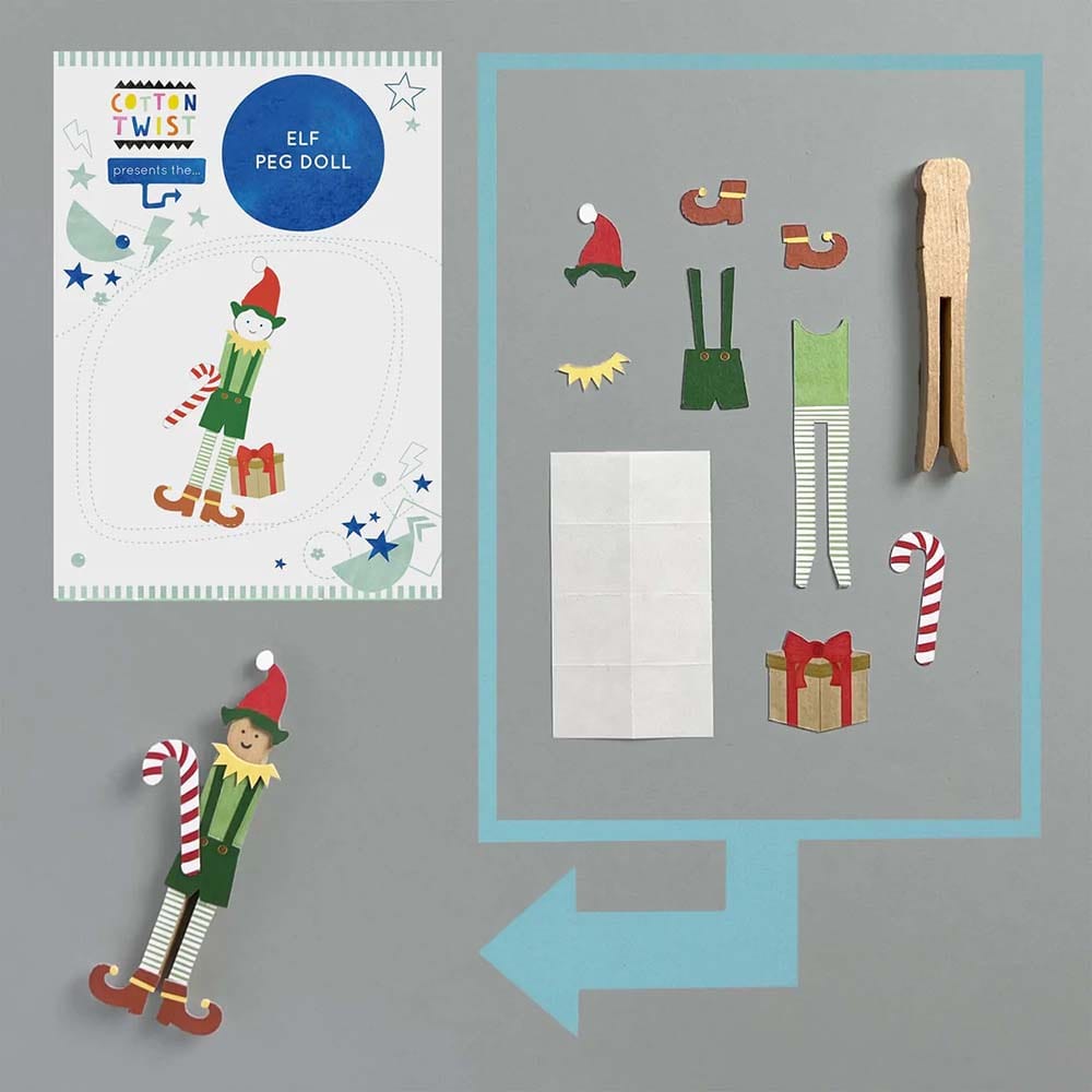 Make Your Own Elf Peg Doll Kit &Keep