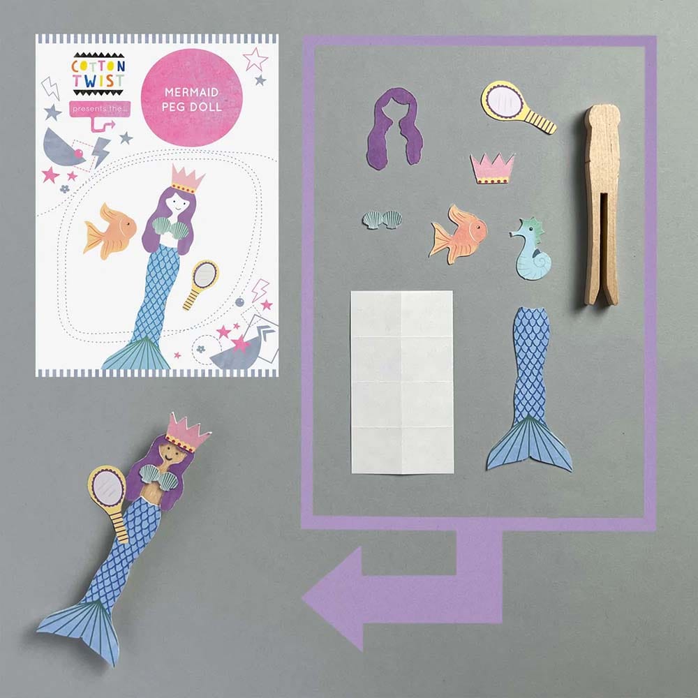 Make Your Own Mermaid Peg Doll Kit &Keep