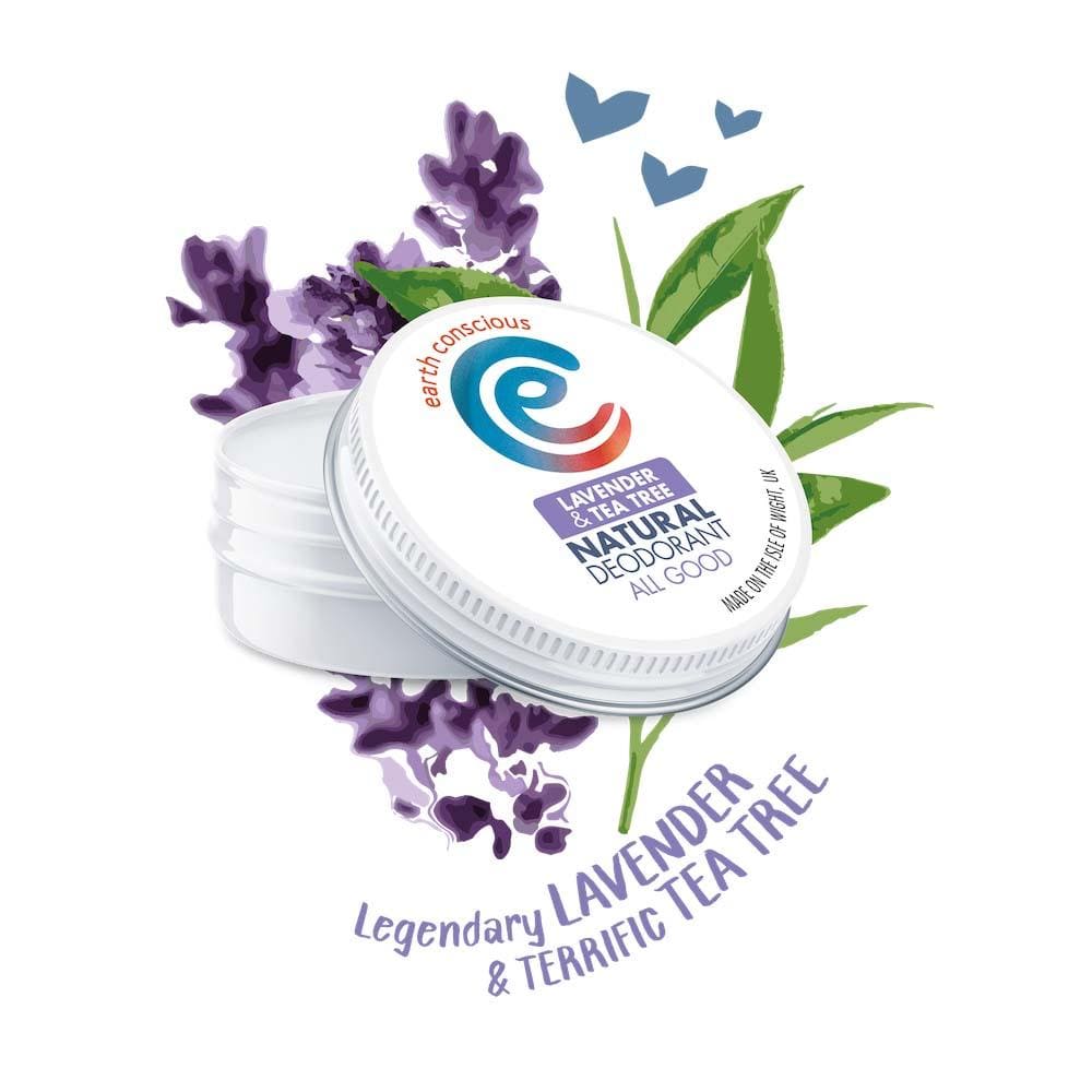 Earth Conscious Natural Deodorant Tin - Lavender & Tea Tree &Keep