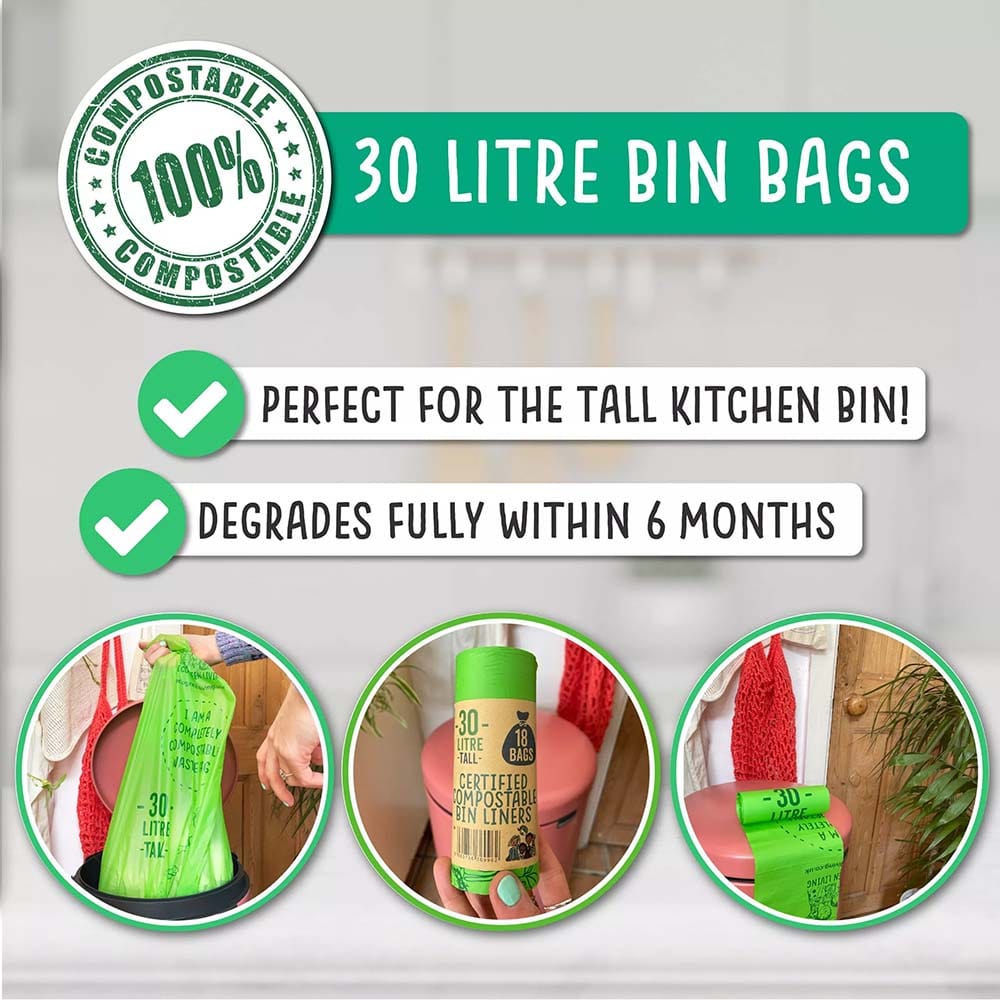 BioBag Compostable Waste Bin Bags - 30L &Keep